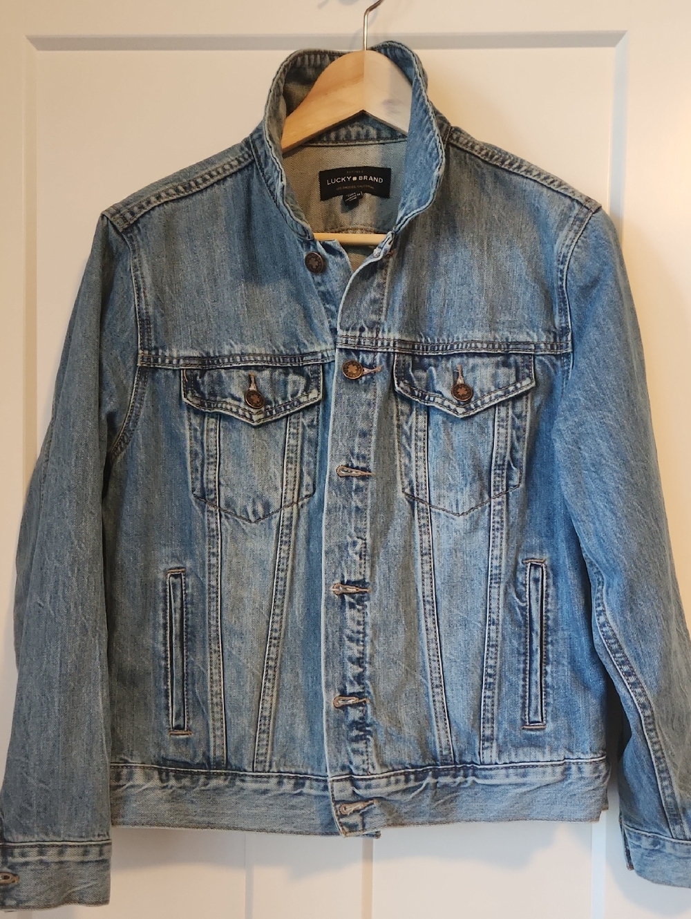 Lucky Brand Light Blue Denim Tomboy Trucker Jacket Size L